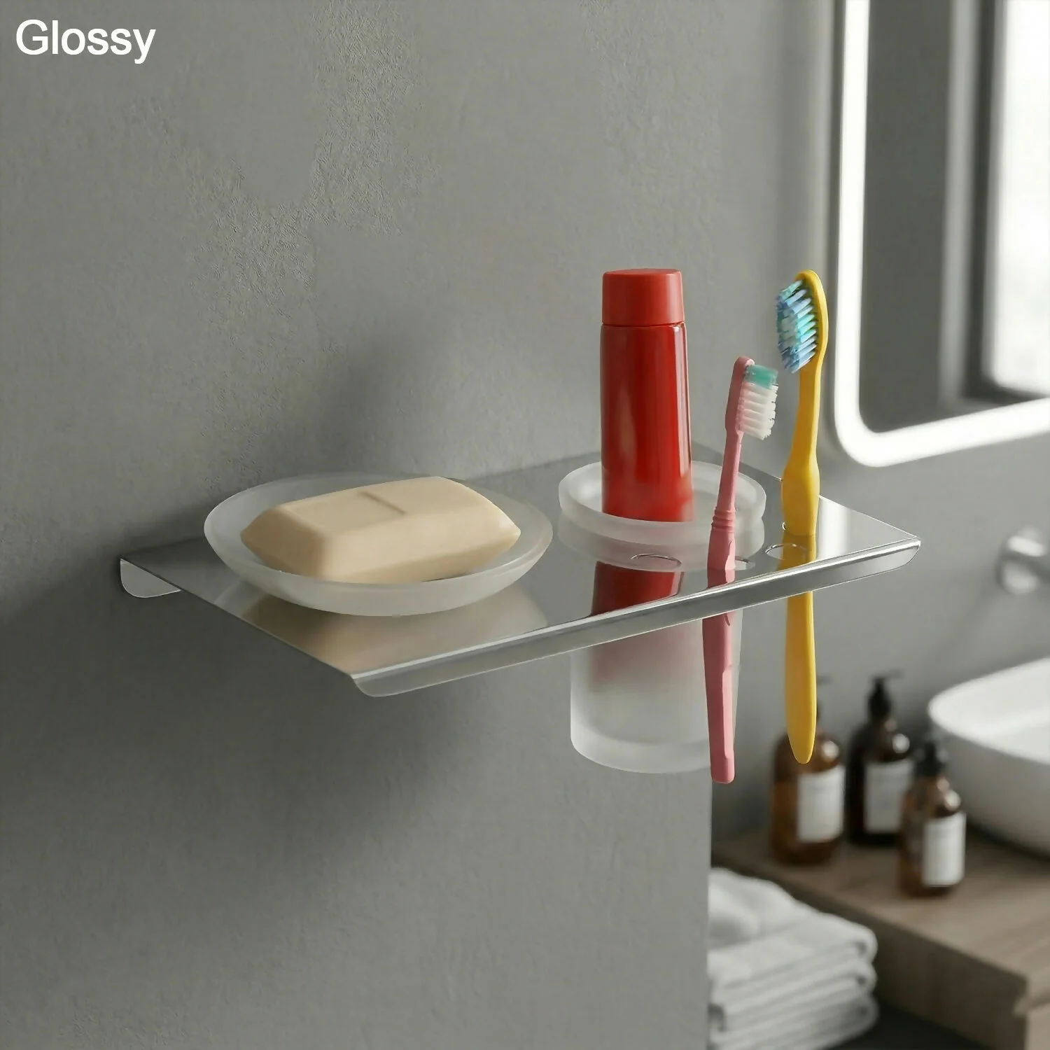 Premium Stainless Steel Wall Mounted Soap Dish with Toothbrush Holder Organizer - Image 4
