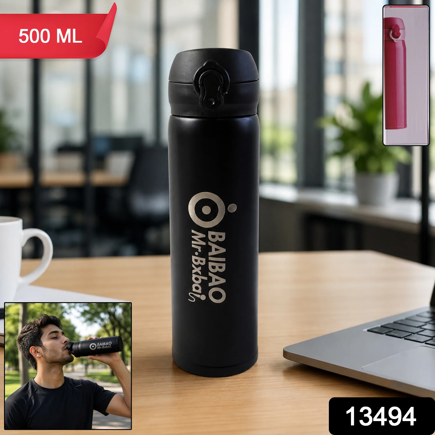 Premium Stainless Steel Vacuum Flask Bottle (500 ML) - Image 2