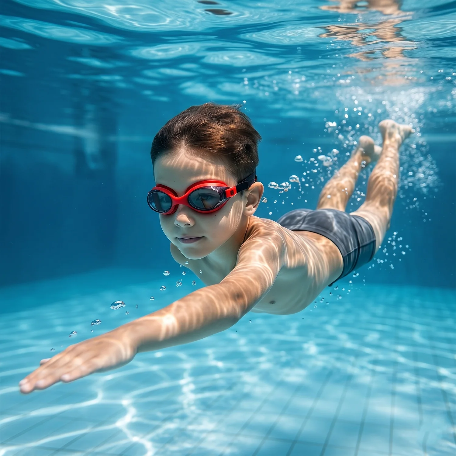 Premium Swimming Goggles with Adjustable Strap (1 Pc) - Image 3