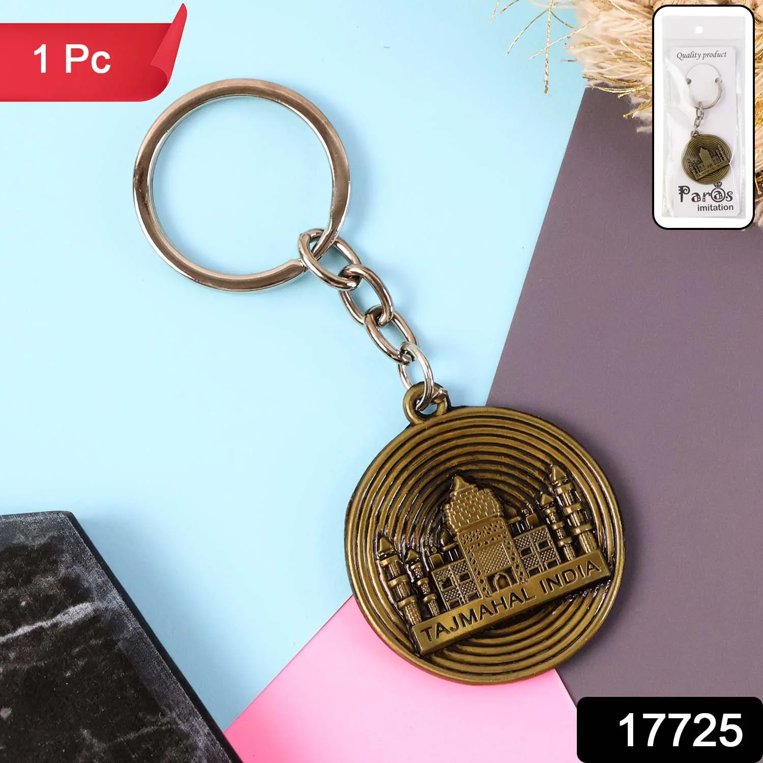 Premium Taj Mahal India Souvenir Keychain  (1 Pc) - Image 2