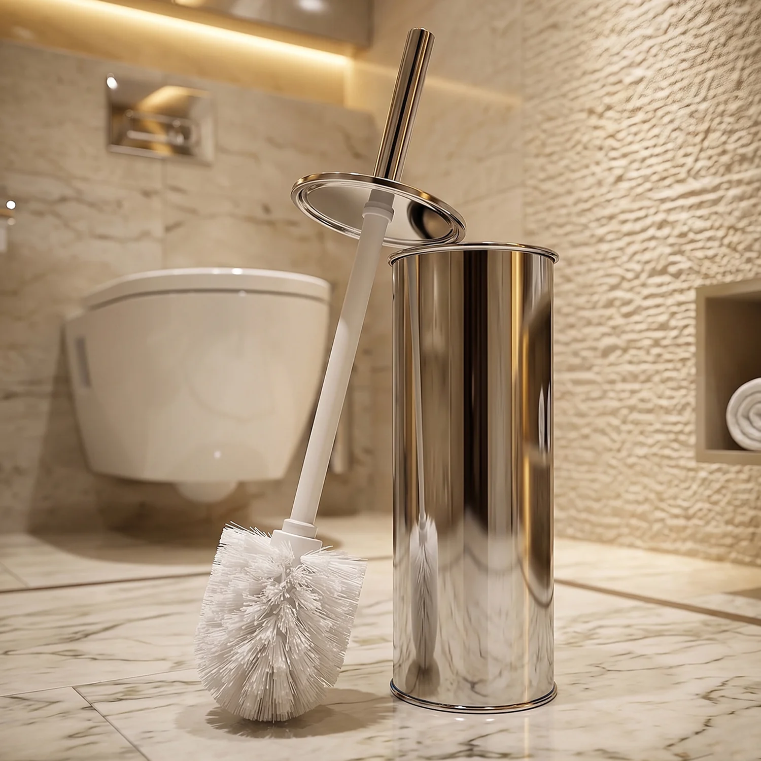 Premium Toilet Cleaning Brush with Holder Set (1 Pc) - Image 7