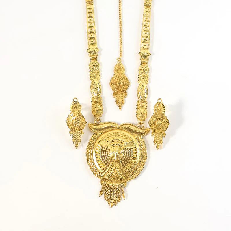 Premium Traditional Gold-Tone Necklace Set for Weddings & Festive Occasions - Image 5