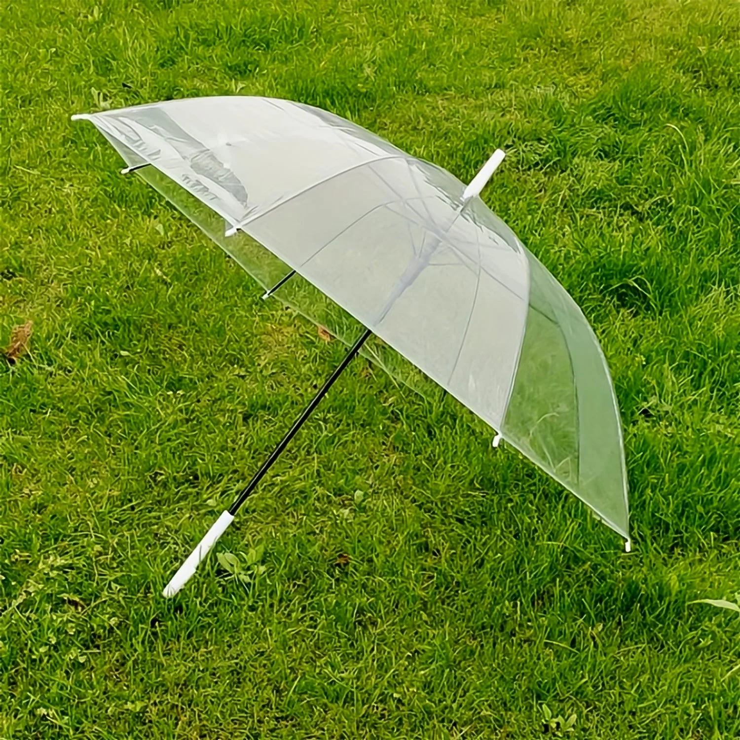 Premium Transparent Dome Umbrella with Curved Handle (1 Pc) - Image 4