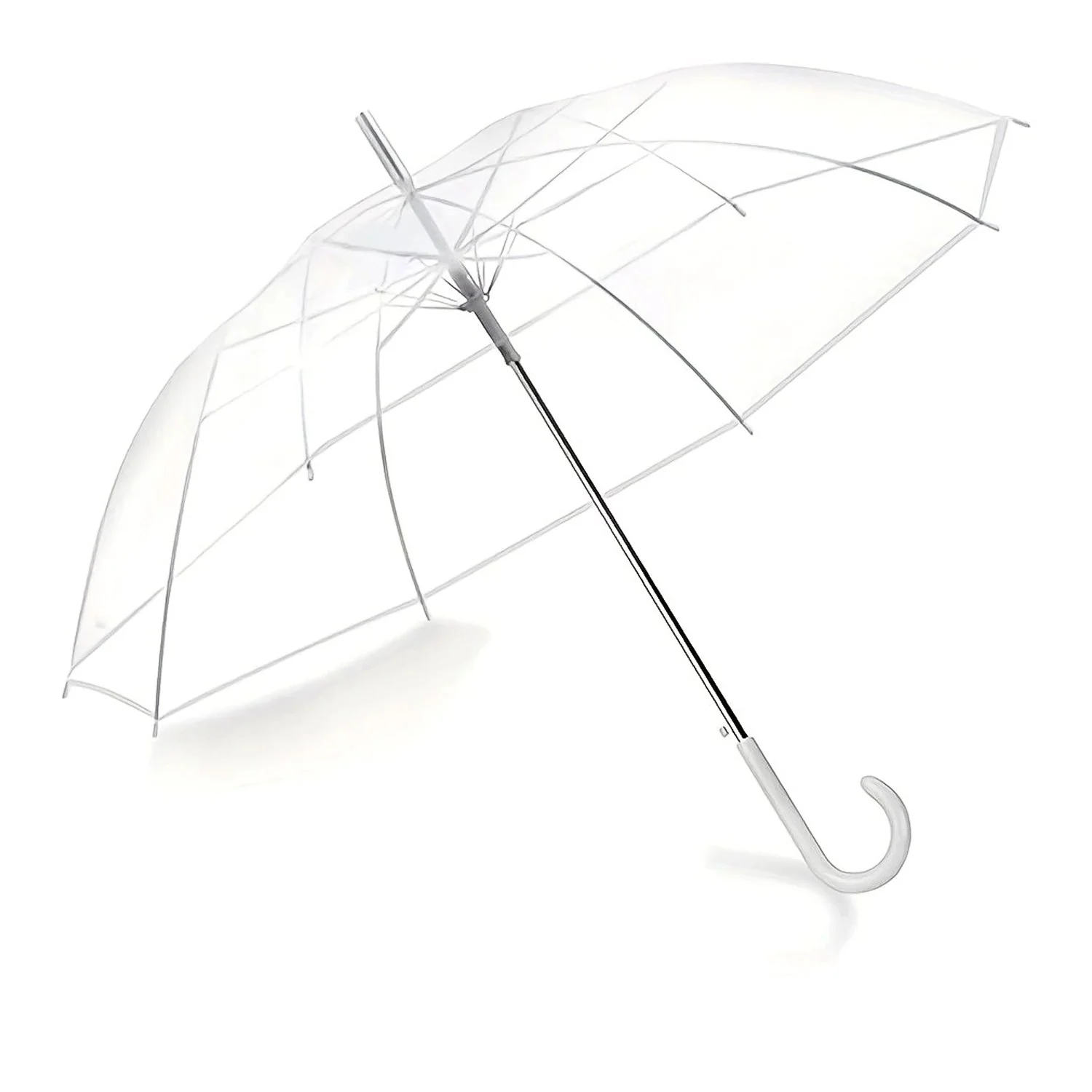 Premium Transparent Dome Umbrella with Curved Handle (1 Pc) - Image 5