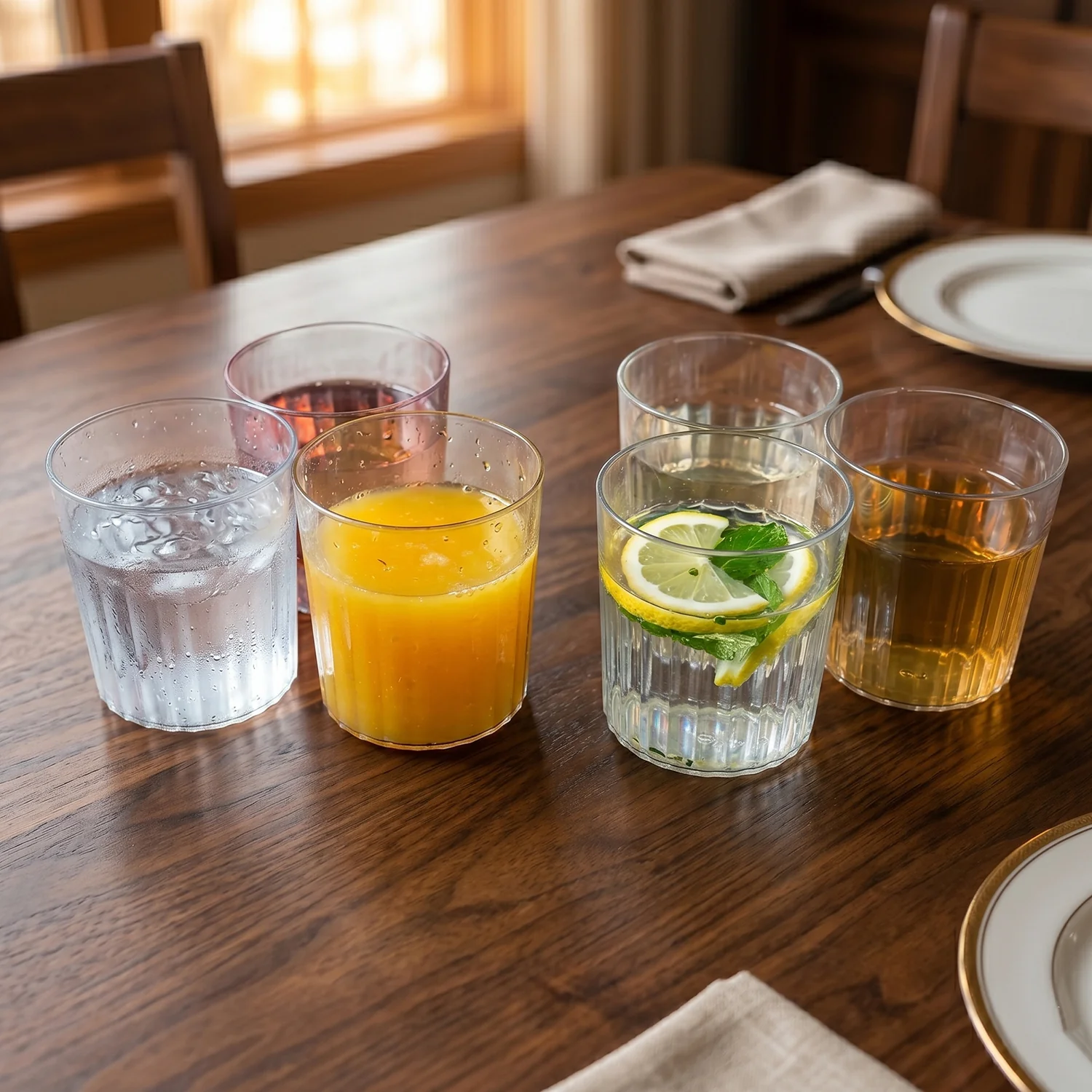 Premium Transparent Drinking Glass Set (6 Pc Set, 300 ML Approx) - Image 4
