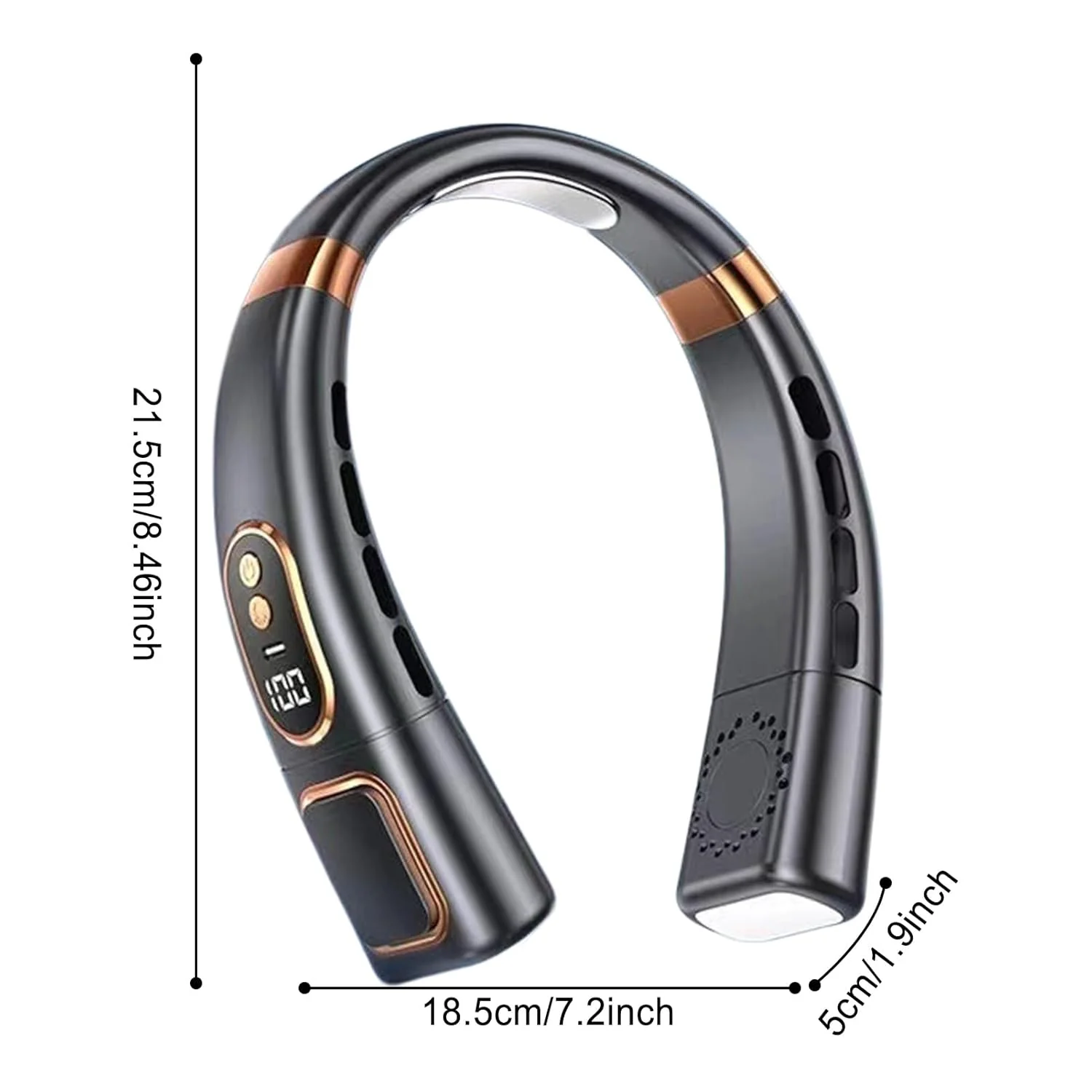 Premium USB Rechargeable Fashion Neck Fan with Digital Display (1 Pc) - Image 7