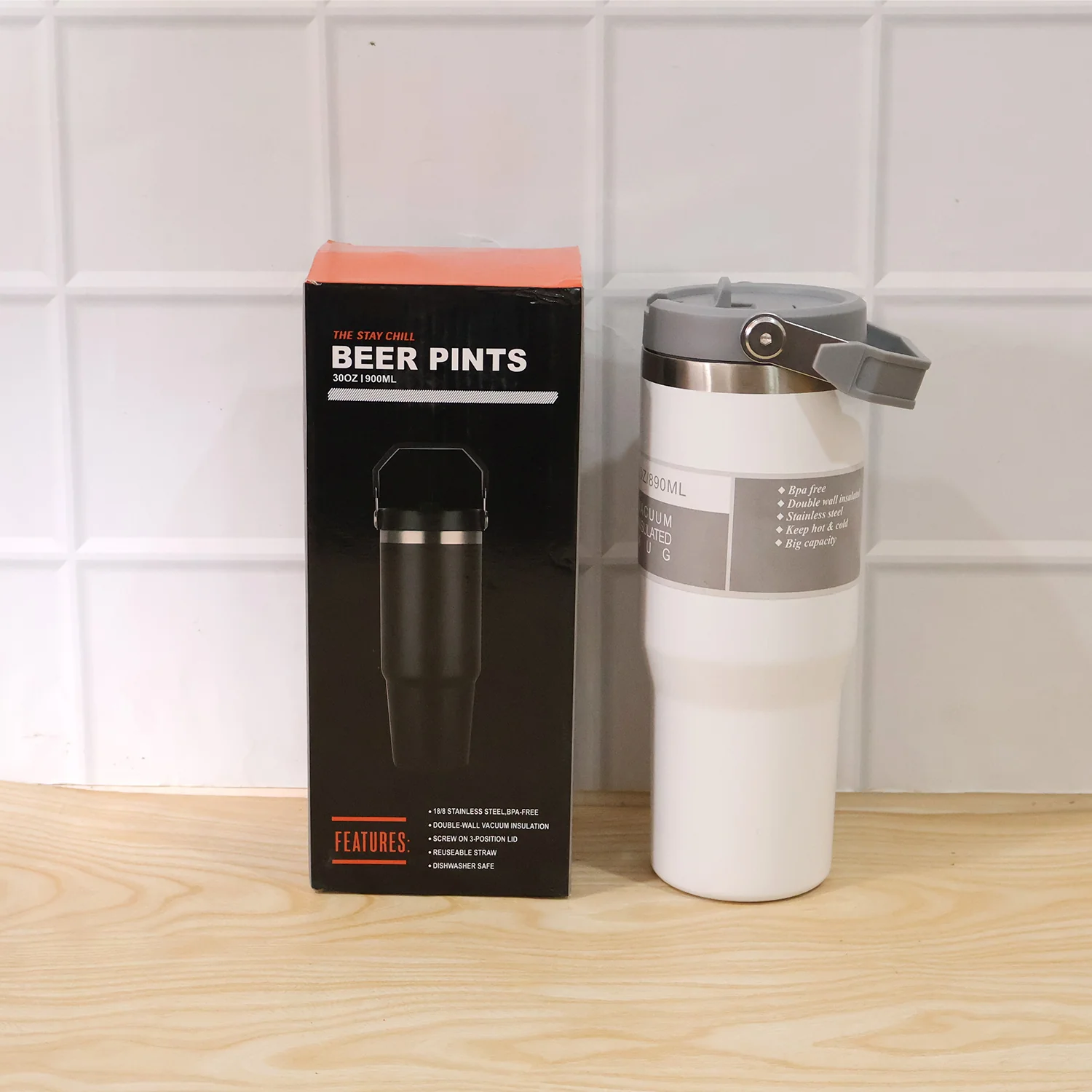 Premium Vacuum Insulated Stainless Steel Tumbler Mug (1 Pc, 890 ML) - Image 8