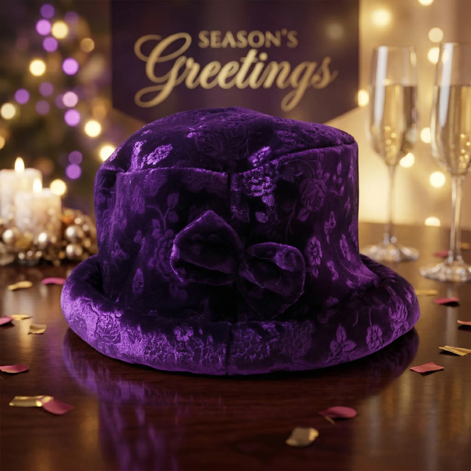 Premium Velvet Designer Bucket Hat Cap for Women (1 Pc) - Image 3