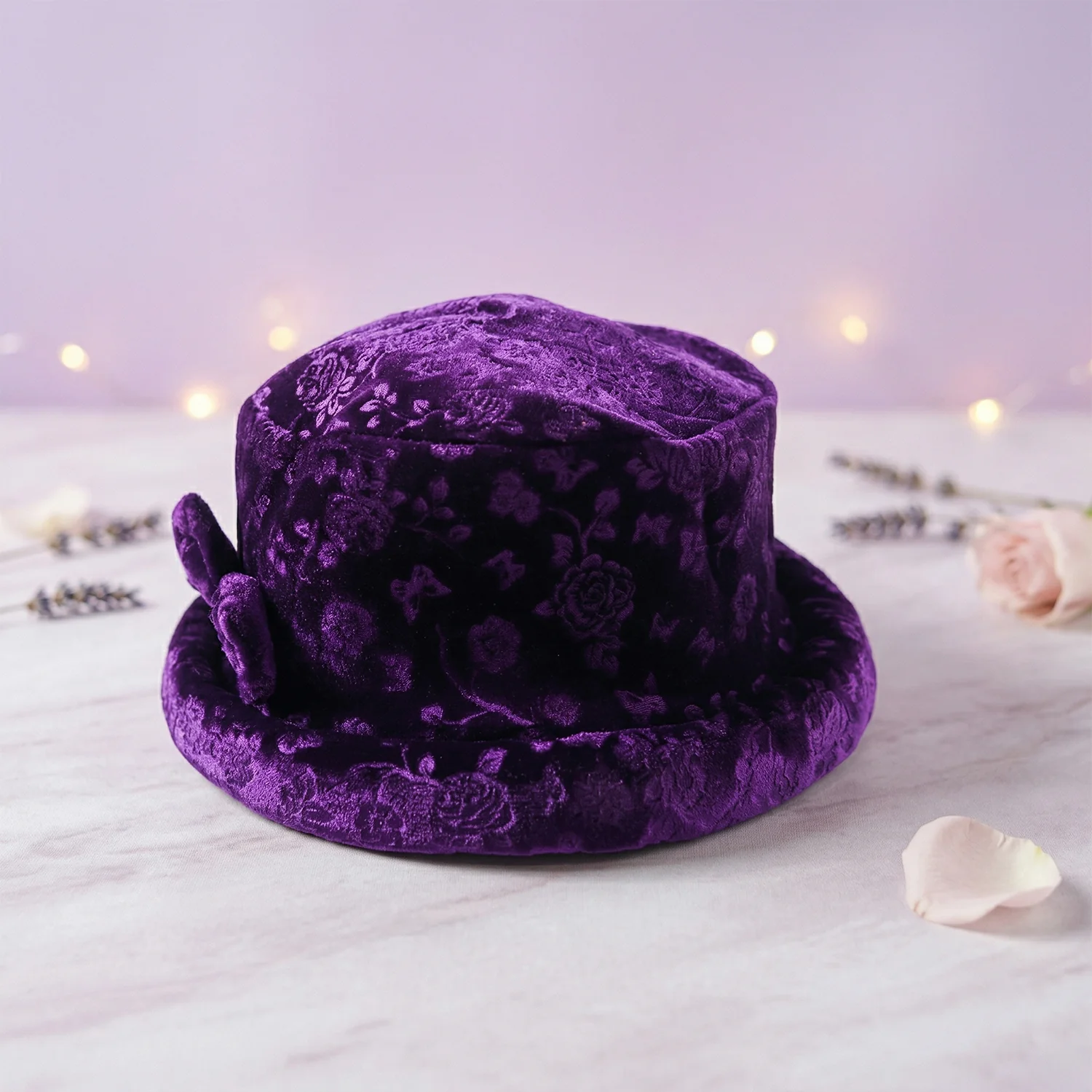 Premium Velvet Designer Bucket Hat Cap for Women (1 Pc) - Image 5