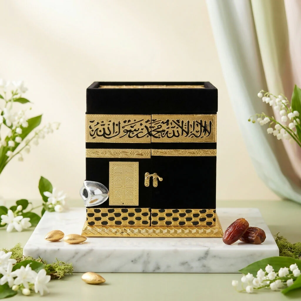 Premium Velvet Kaaba Replica – Luxury Islamic Gift & Decor Box - Image 2