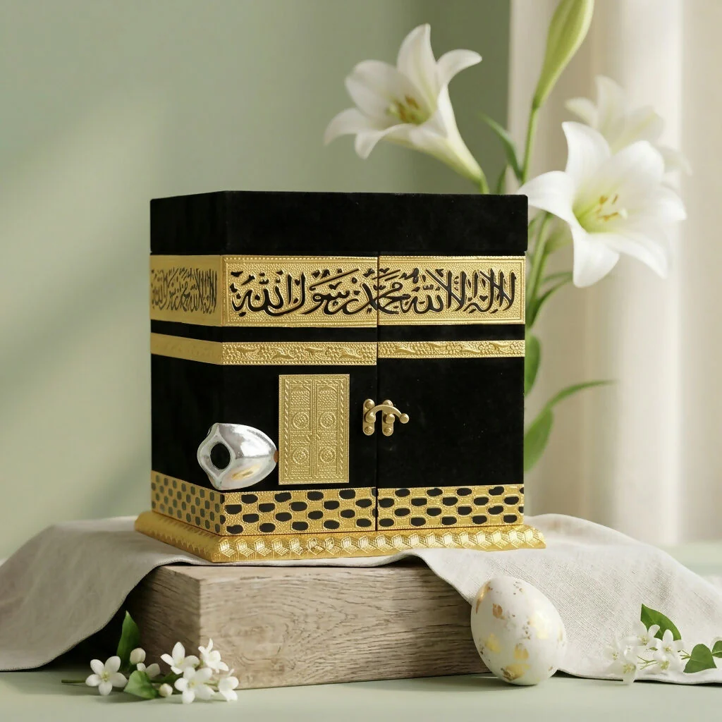 Premium Velvet Kaaba Replica – Luxury Islamic Gift & Decor Box - Image 3