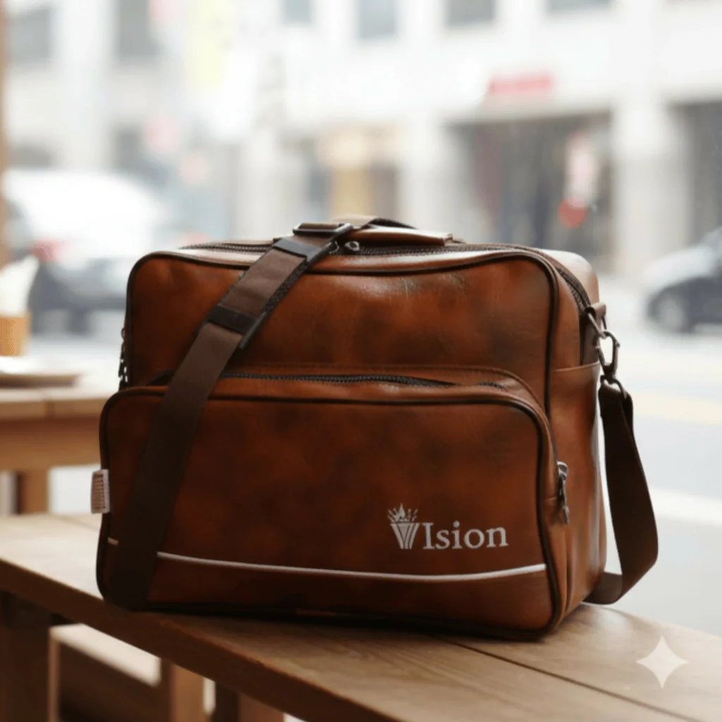 PREMIUM VISION BROWN LEATHER SLING BAG - Image 3