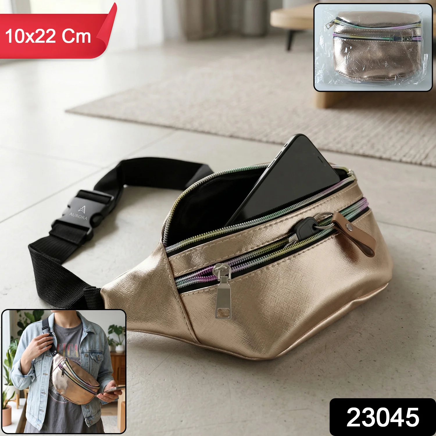 Premium Waist Bag with Adjustable Strap 10x22 Cm 1 Pc - Image 2
