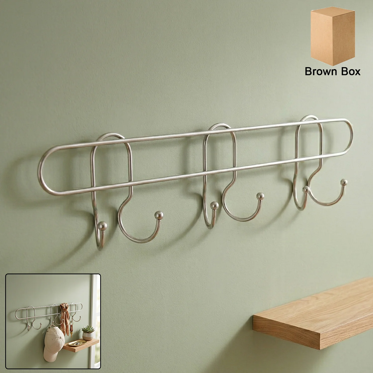 Premium Wall Mounted Metal Multi Hook Rack (1 Pc) - Image 7