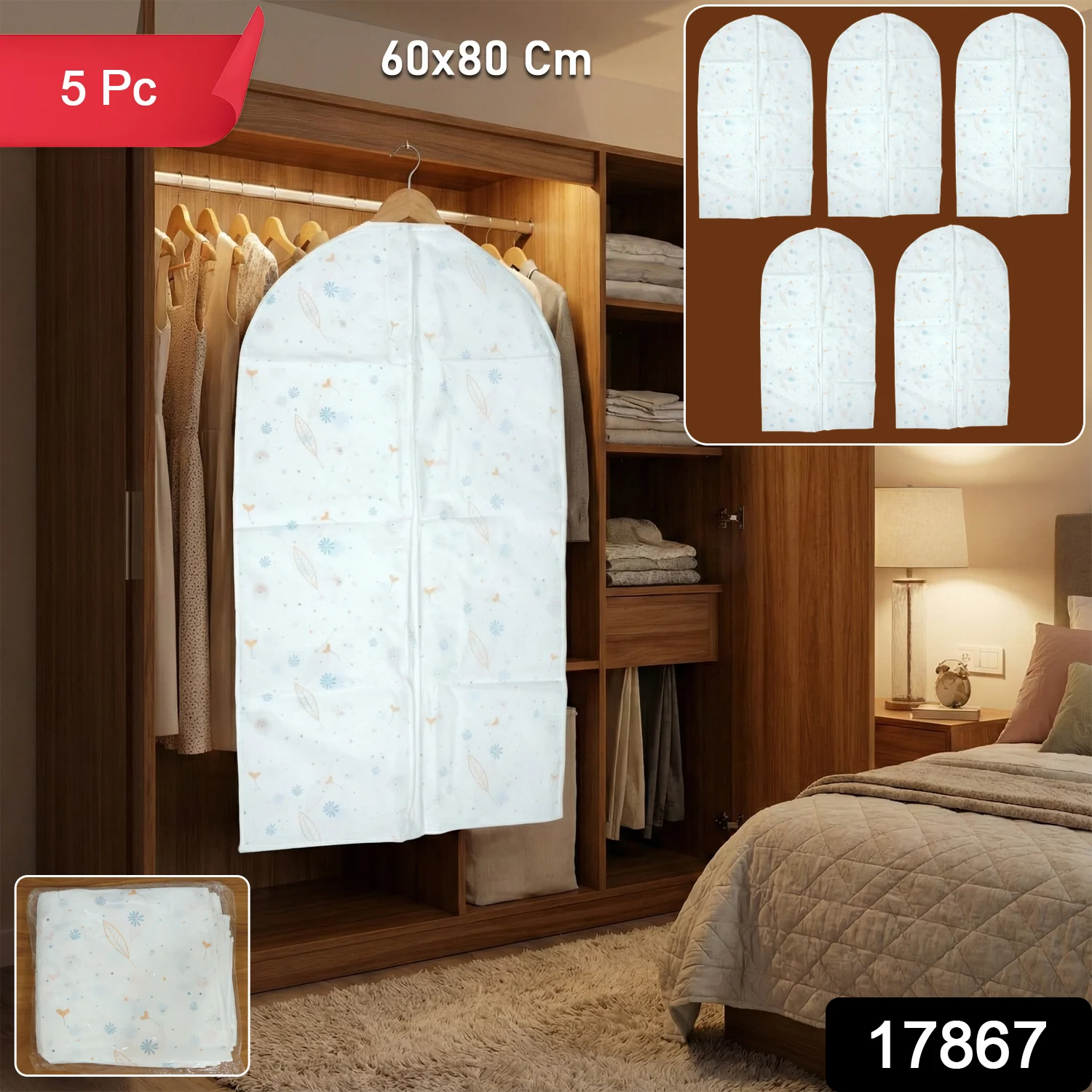 Premium Wardrobe Garment Cover Set (60 × 80 cm, Pack of 5) - Image 2