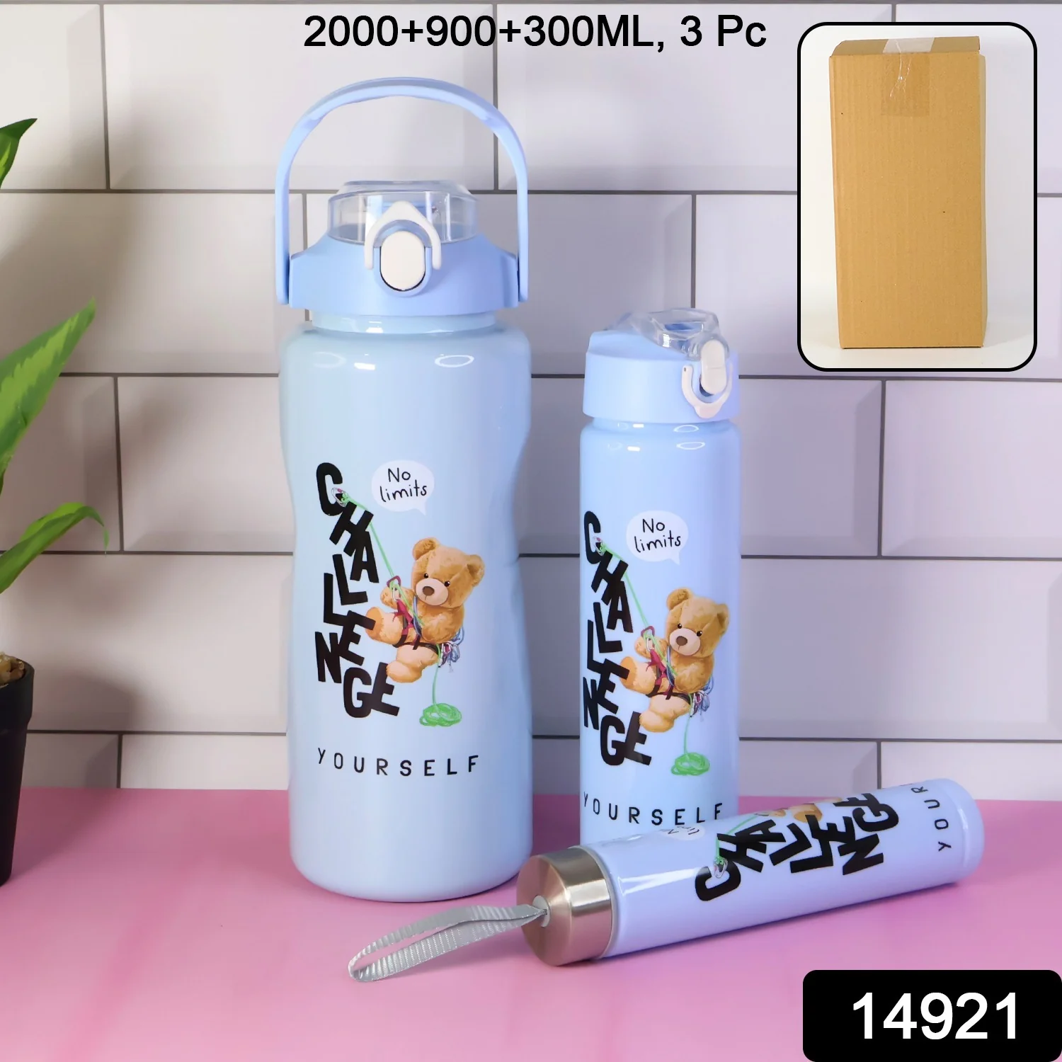 Premium Water Bottles – 2000ML + 900ML + 300ML (Set) - Image 2