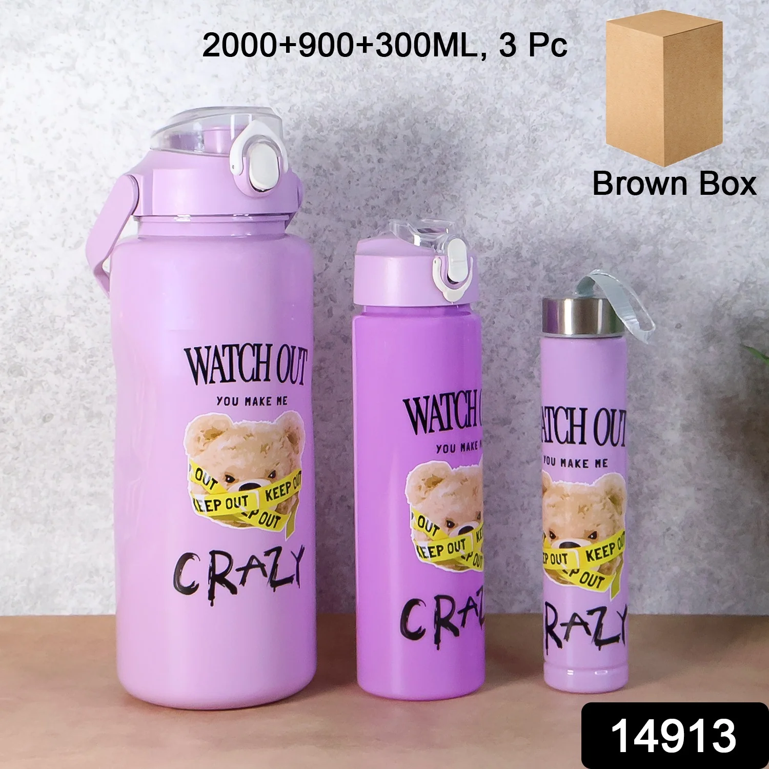 Premium Water Bottles – 2000ML + 900ML + 300ML - (Set) - Image 2