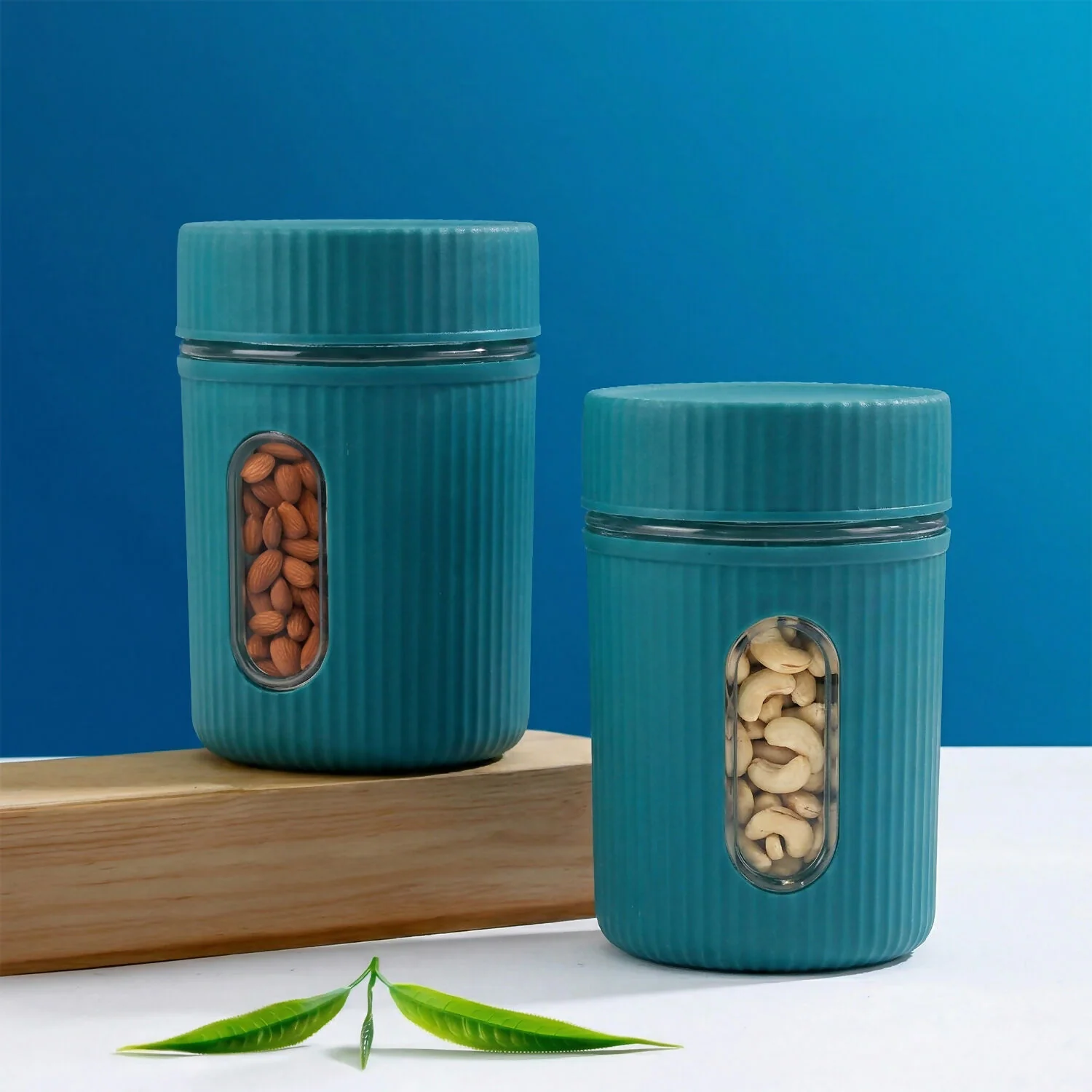 Premium Window Jar Set Airtight Kitchen Storage Jars with View Window (2 Pc Of 750ml) - Image 3