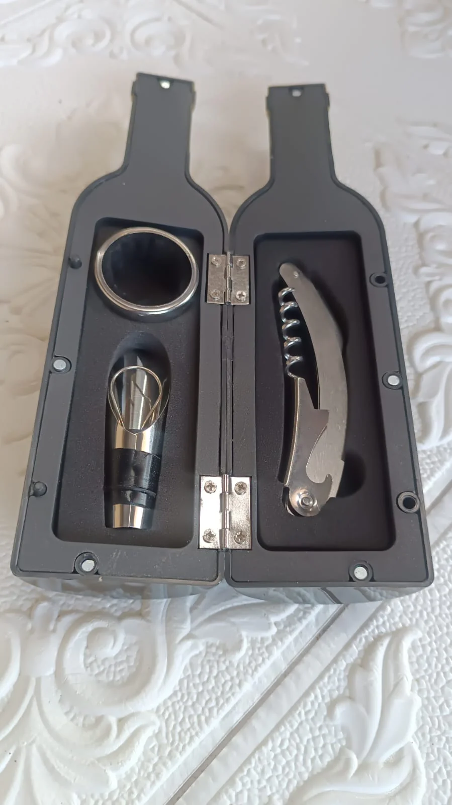 Premium Wine Bottle Shape Bar Accessory Gift Set - Image 9