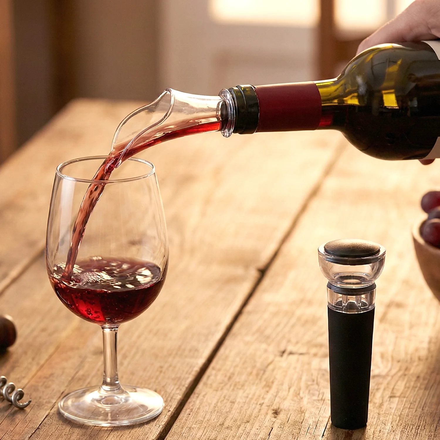 Premium Wine Poorer and Vacuum Bottle Stopper Set (2 Pc) - Image 3
