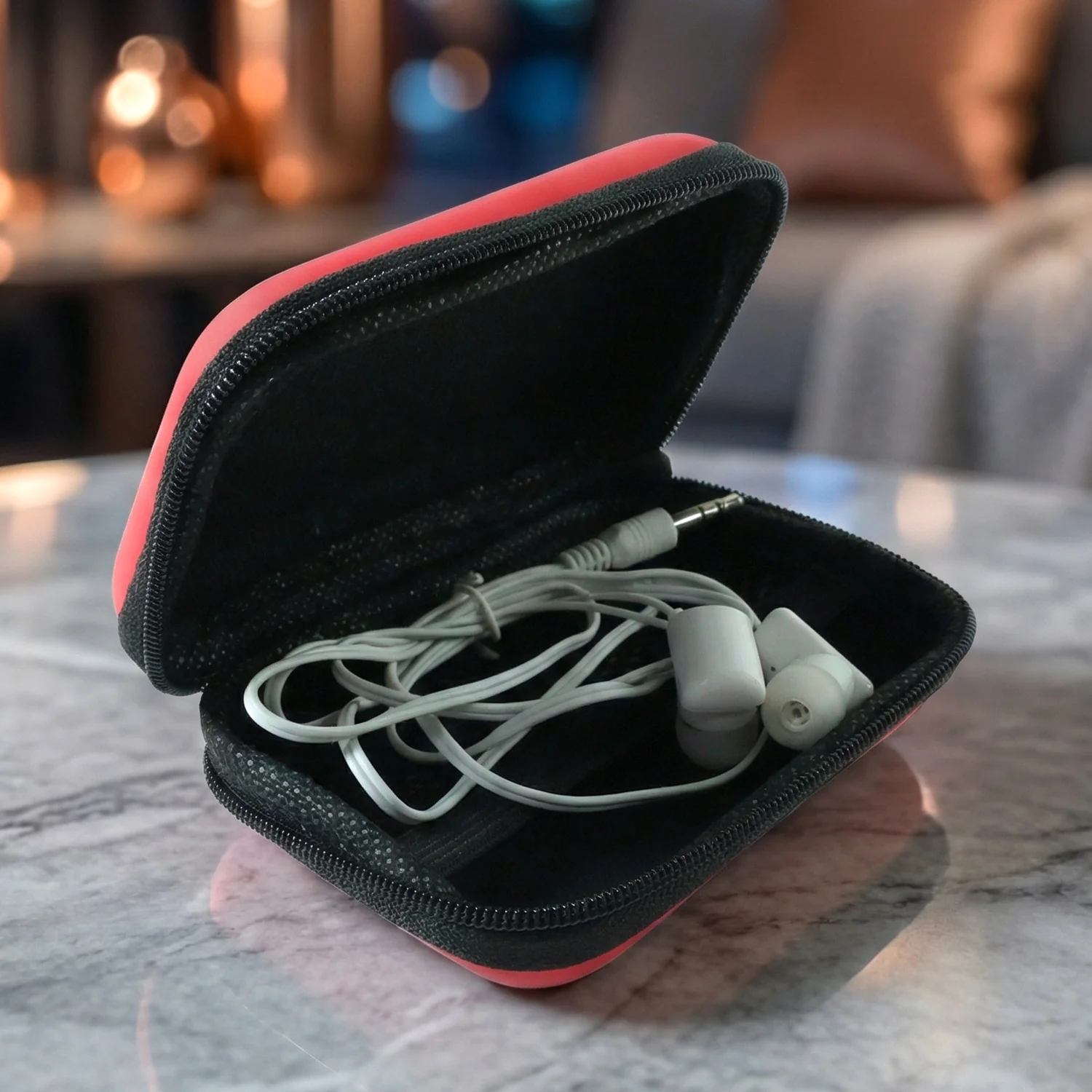 Premium Wired Earphone with Zipper Carry Case Set (1 Set) - Image 4