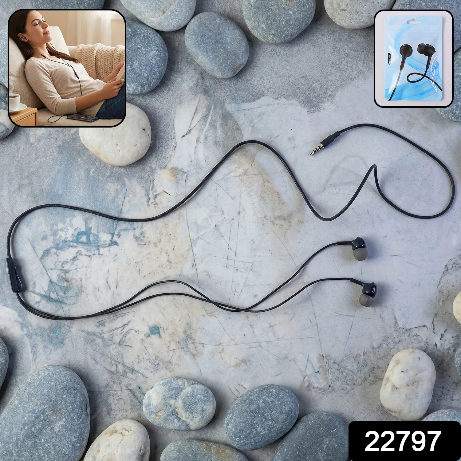 Premium Wired Earphones with 3.5mm Jack High Quality Stereo Sound - Image 2