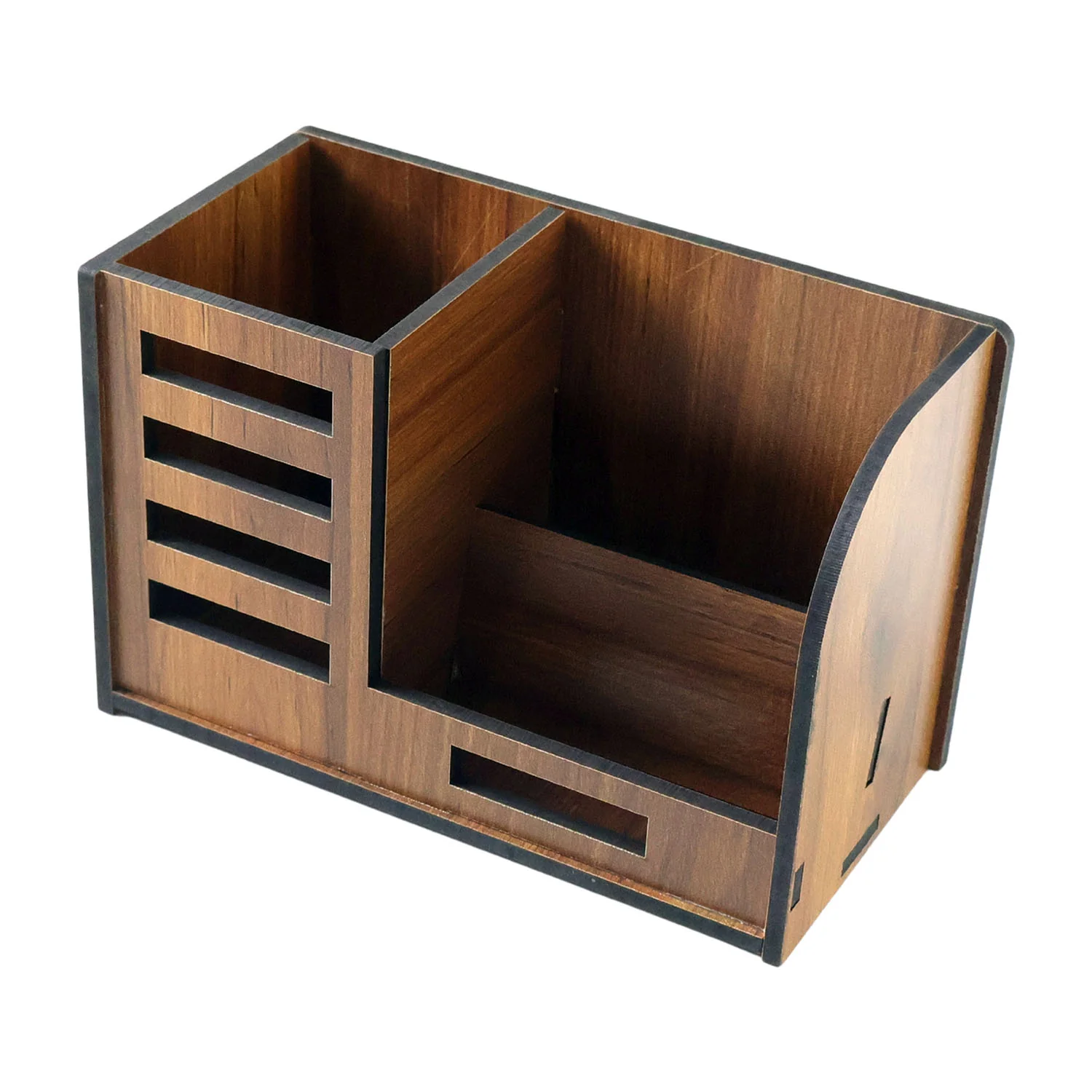 Premium Wooden Desk Organizer with Phone Stand, Pen Holder, Card Holder (1 Pc) - Image 4