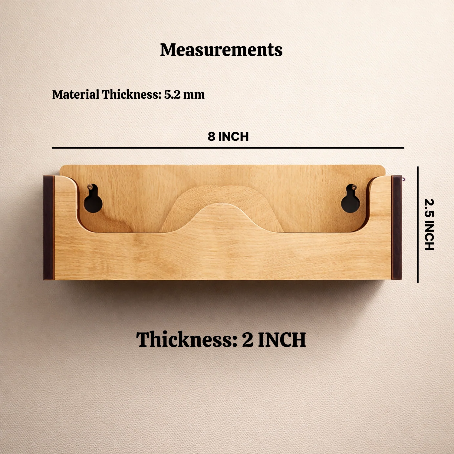 Wooden Wall Mounted Sunglasses Holder with Shelf for Glasses and Accessories - Image 6