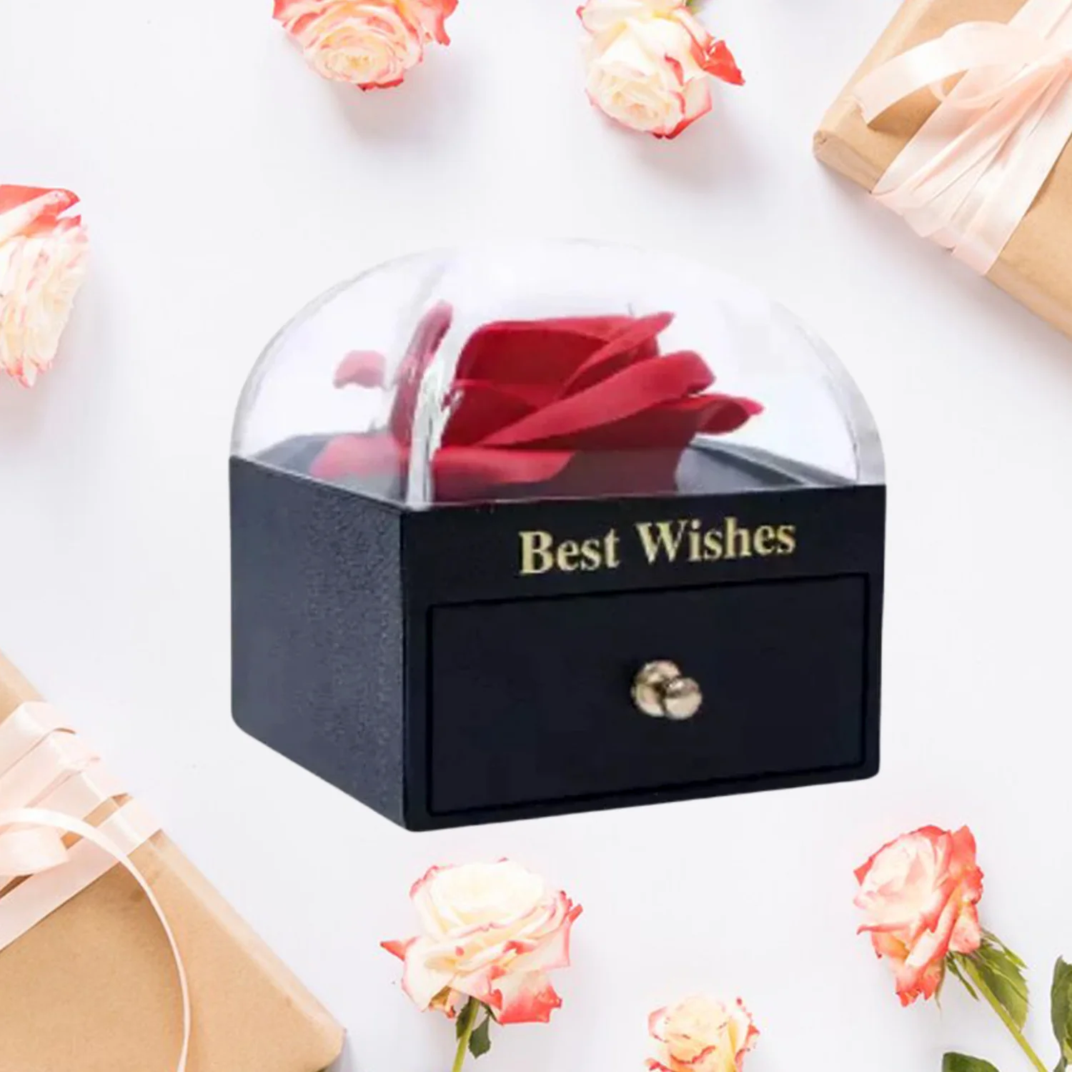 Preserved Eternal Rose Flower Gift Box Drawer (1 Pc) - Image 4