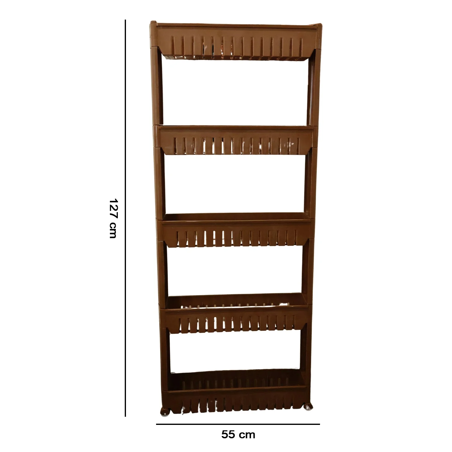 Prexo 5 Layer Multipurpose Kitchen Storage Rack Organizer Shelf with Wheels (1 Pc) - Image 6