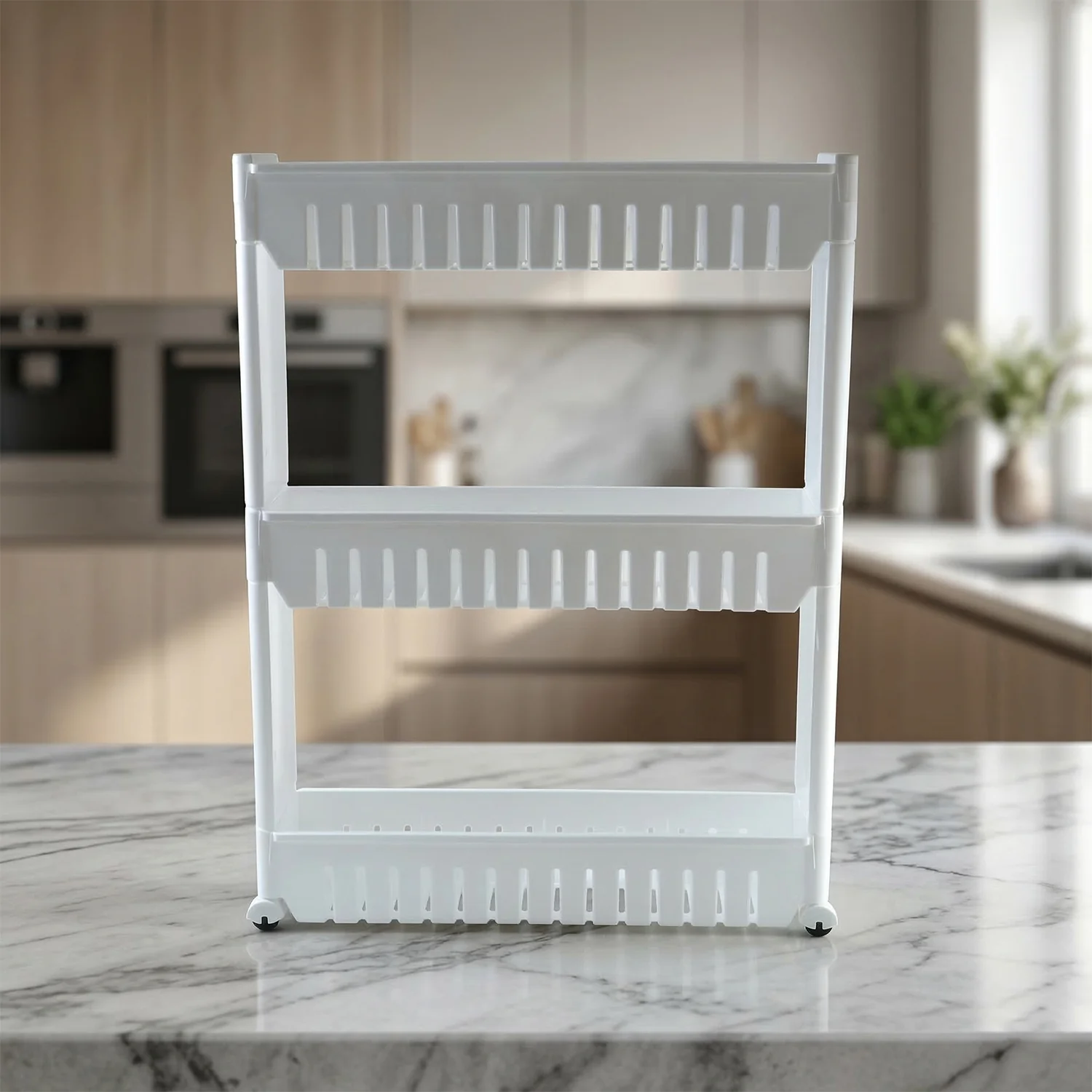 Prexo Multipurpose 3 Layer Kitchen Storage Rack Organizer - Image 3