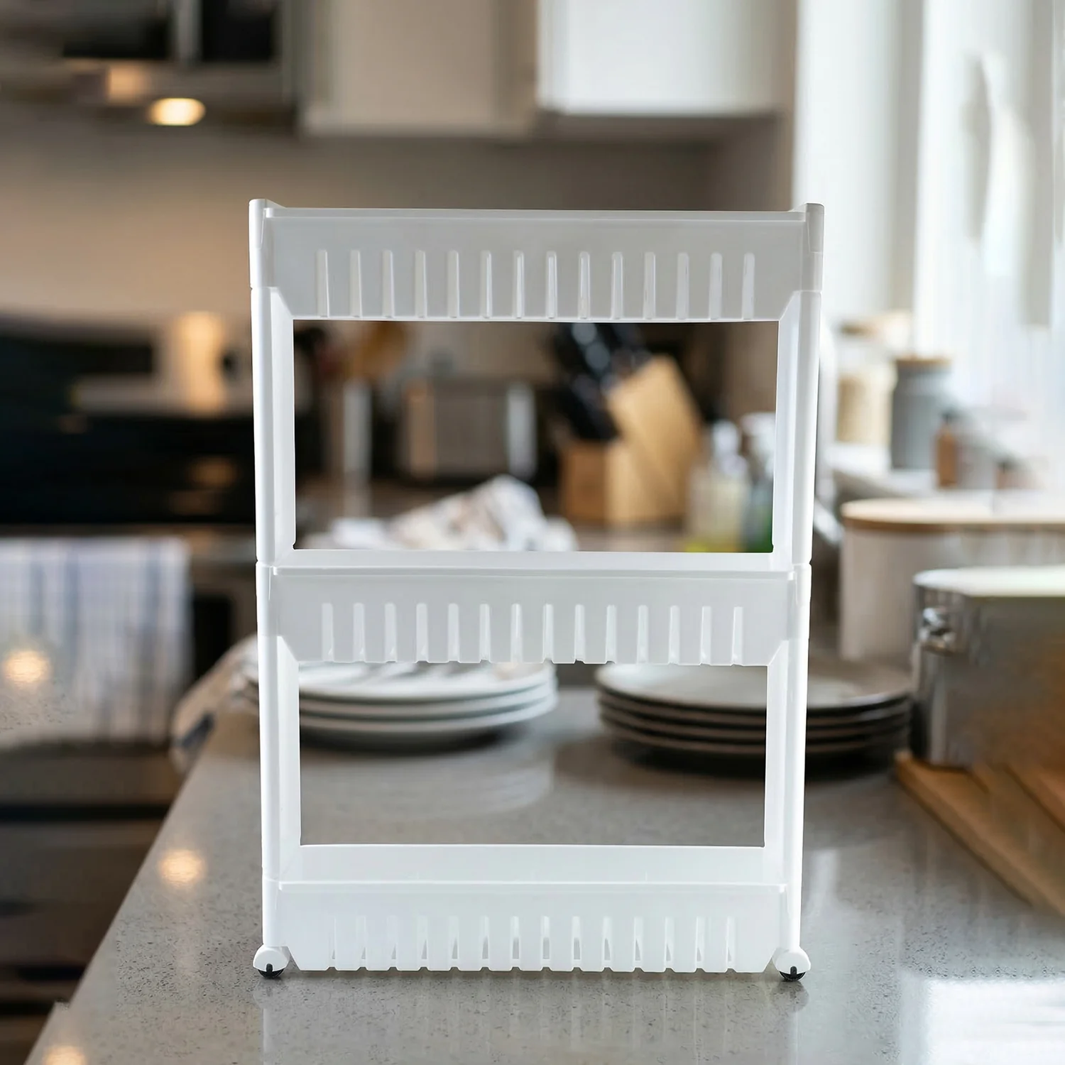 Prexo Multipurpose 3 Layer Kitchen Storage Rack Organizer - Image 7