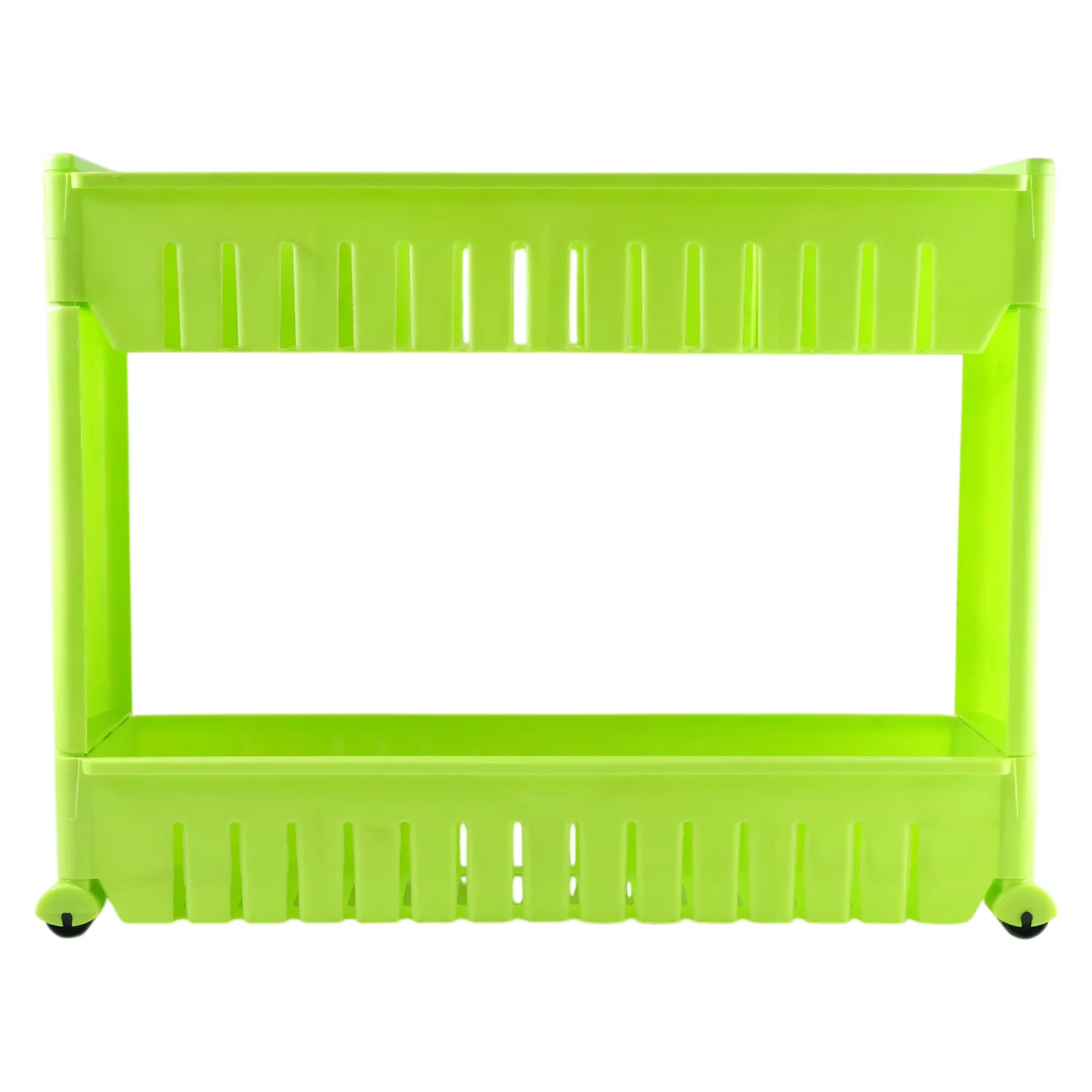 Prexo Plastic 2 Layer Slim Storage Rack with Wheels - Image 4
