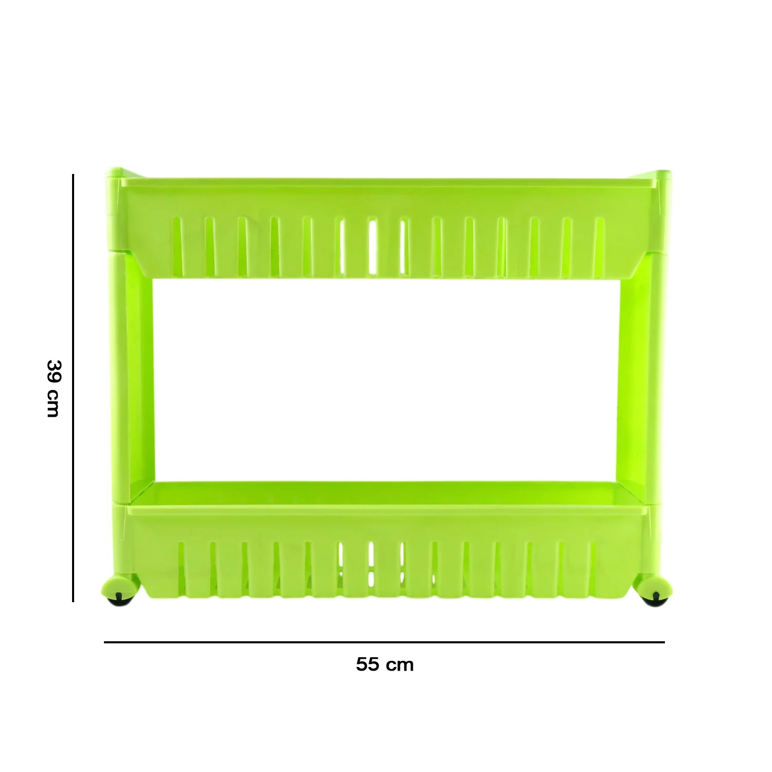 Prexo Plastic 2 Layer Slim Storage Rack with Wheels - Image 6