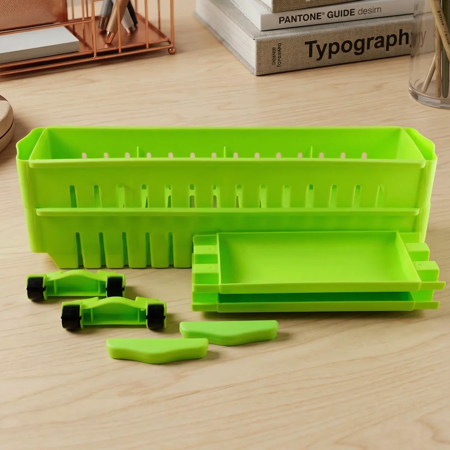 Prexo Plastic 2 Layer Slim Storage Rack with Wheels - Image 7