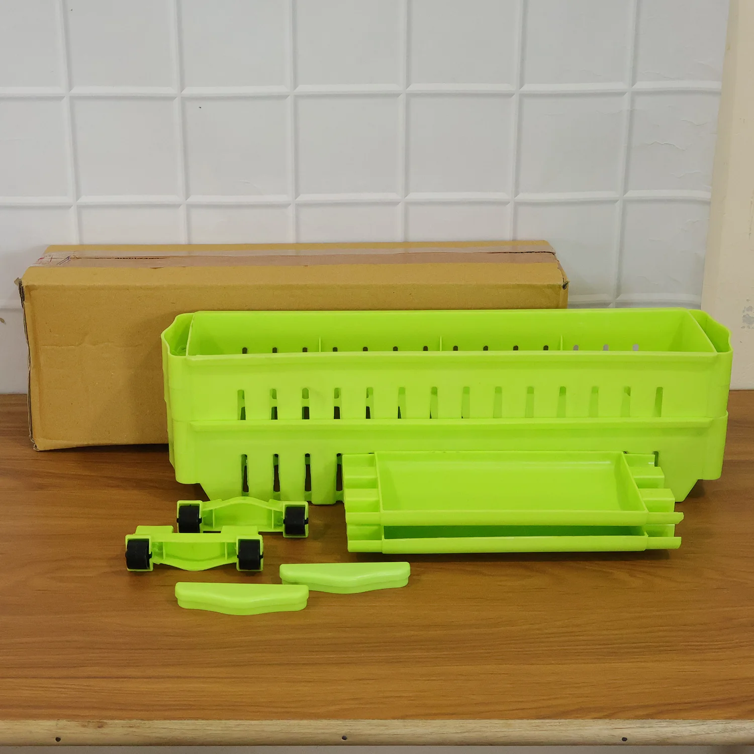 Prexo Plastic 2 Layer Slim Storage Rack with Wheels - Image 8