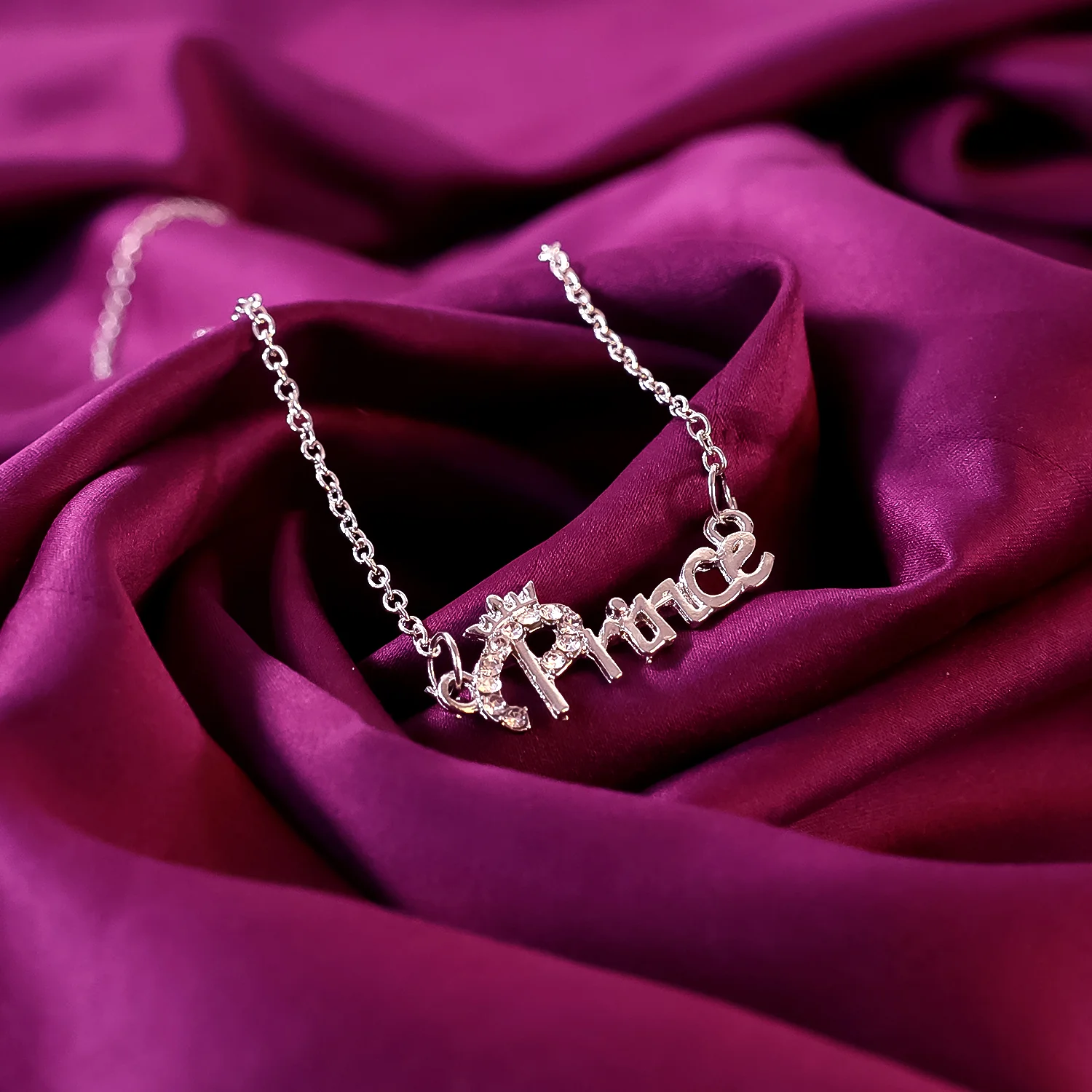Prince Name Letter Locket Pendant Necklace With Chain For Men's And Boy's (1Pc) - Image 3