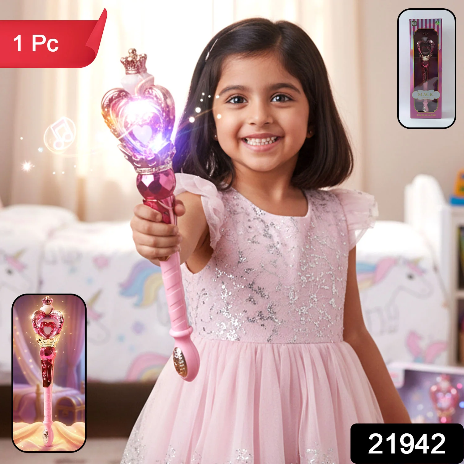 Princess Magic Light Wand Toy for Kids (1 Pc, Battery Not Included) - Image 2
