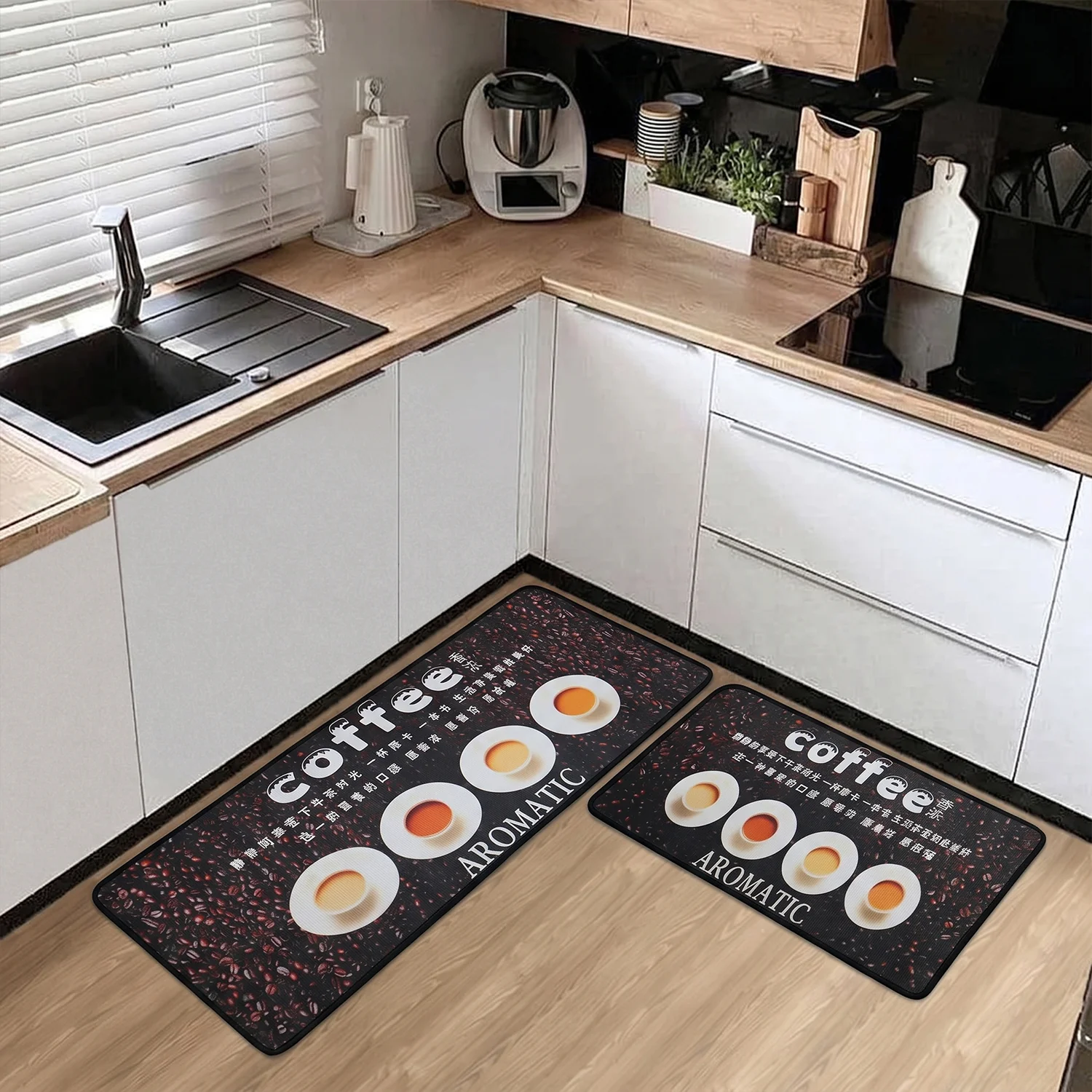 Printed Anti Slip Floor Mat Set (2 Pc, Mix Design & Size) - Image 10