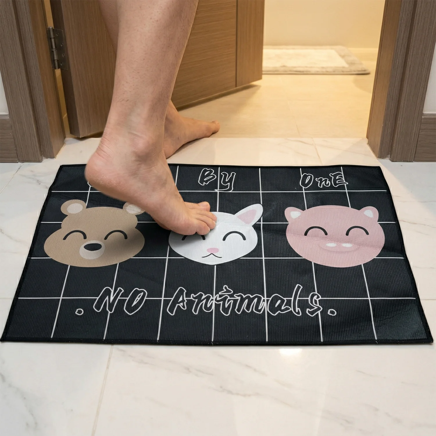 Printed Anti Slip Floor Mat Set (2 Pc, Mix Design & Size) - Image 3