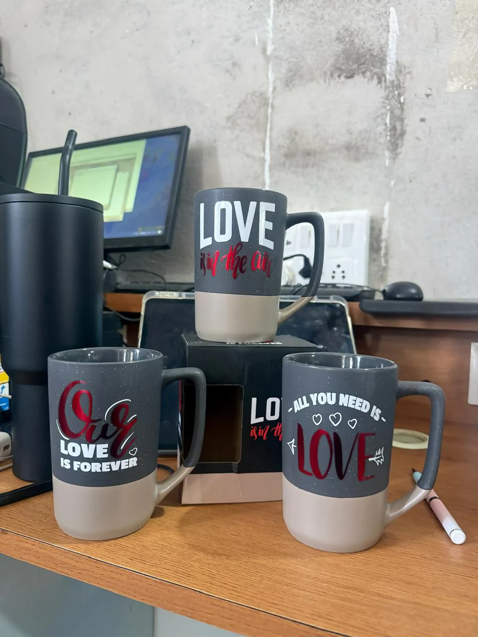 Printed Ceramic Coffee Mug Love Theme Gift Cup with Handle - Image 5