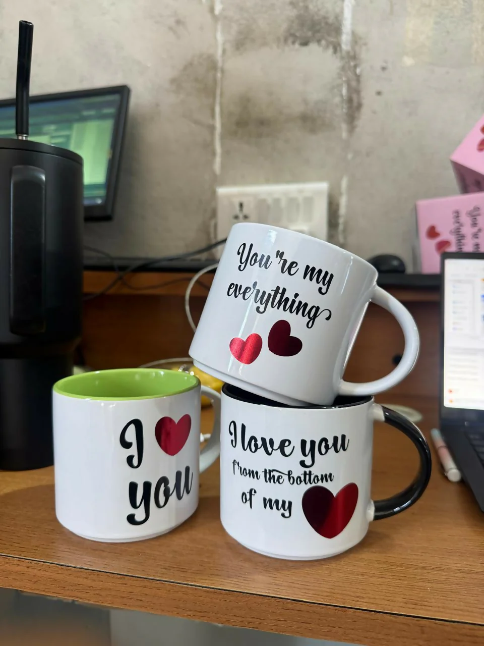 Printed Ceramic Coffee Mug Romantic Love Design Gift Cup - Image 5