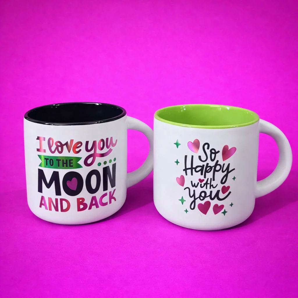 Printed Ceramic Coffee Mug with Gift Box Love Theme Cup - Image 2