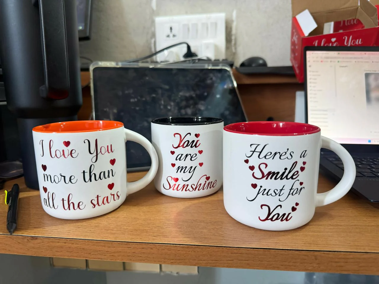 Printed Ceramic Coffee Mug with Gift Box Romantic Theme Cup - Image 5