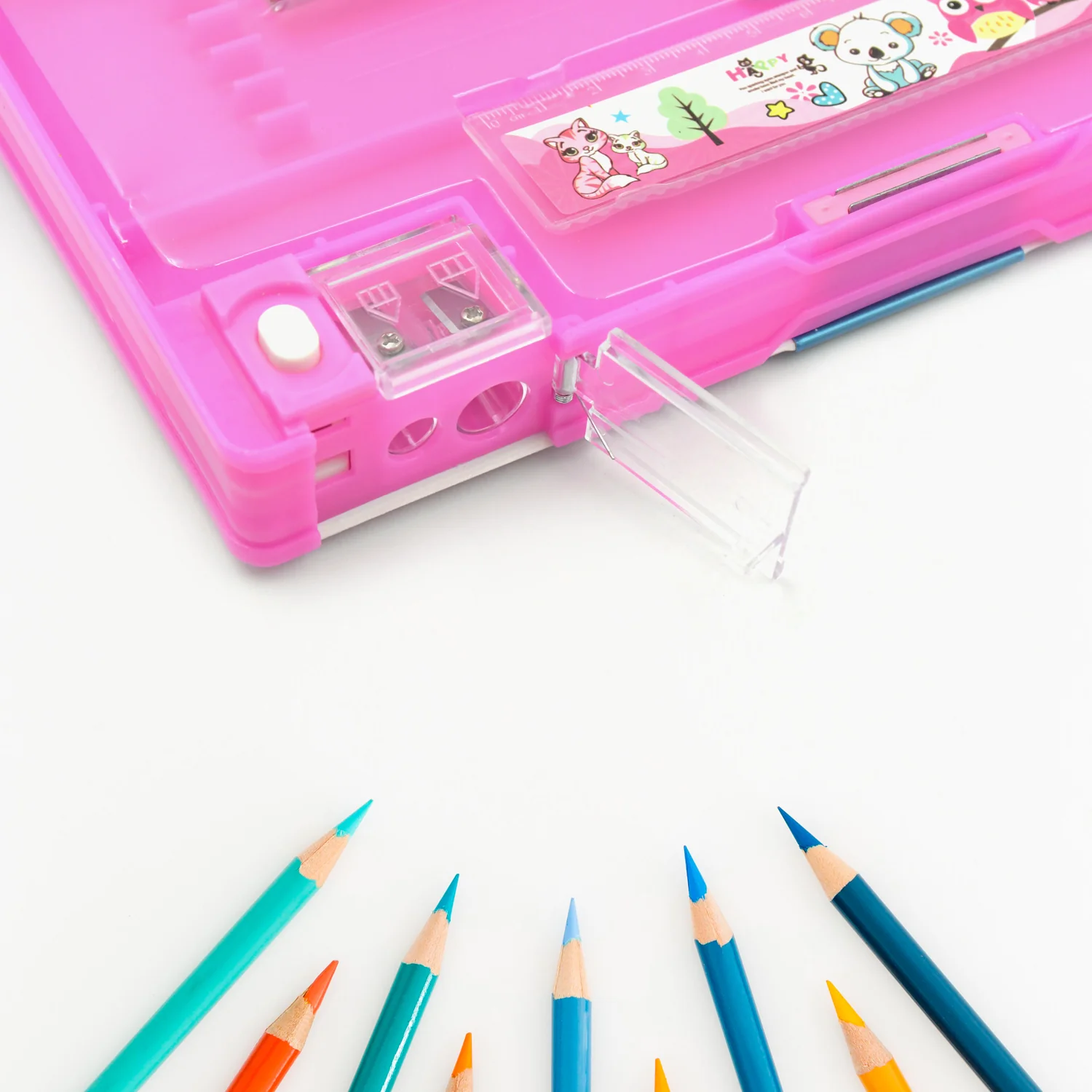 Printed Pencil Case for Kids (1 Pc): Multi-Compartment, Compass Box - Image 5