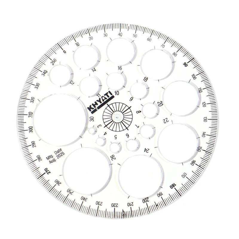 Pro Circle Template with 18 Circle Sizes – 360° Scale (Pack of 10) - Image 5