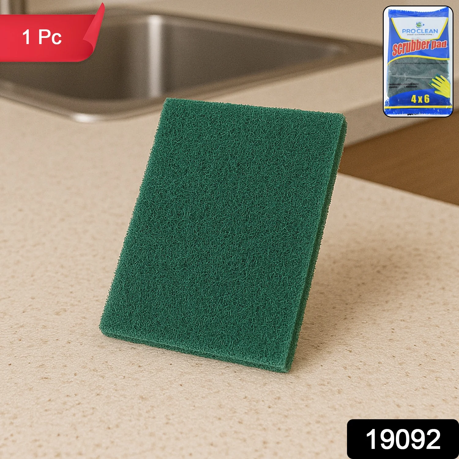 Pro Clean Heavy-Duty Kitchen Scrubber Pad – 4x6 inch (1 Pc) - Image 2