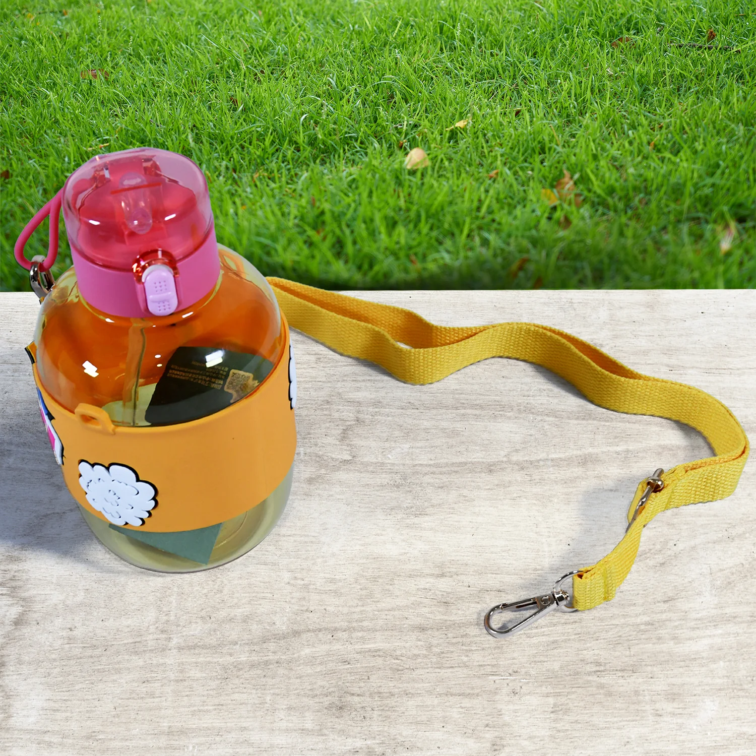 Cute Plastic Water Bottle with adjustable shoulder strap, Straw and Rubber Grip potable drinking cup Water Bottle For Kids | Water Bottle | Return Gift For Kids, Adults | School Water Bottle (1 Pc / 750 ML) - Image 4