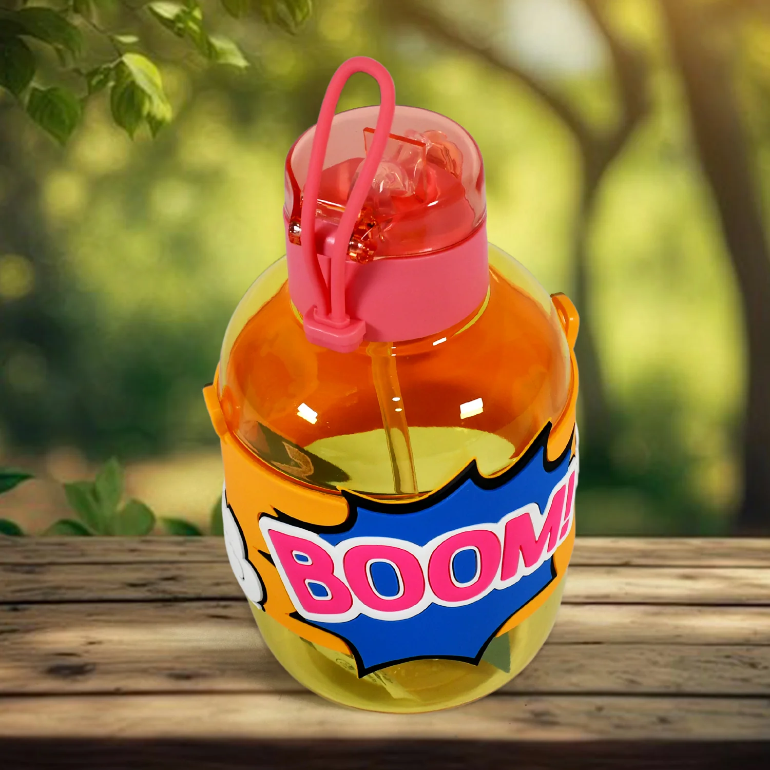 Cute Plastic Water Bottle with adjustable shoulder strap, Straw and Rubber Grip potable drinking cup Water Bottle For Kids | Water Bottle | Return Gift For Kids, Adults | School Water Bottle (1 Pc / 750 ML) - Image 5