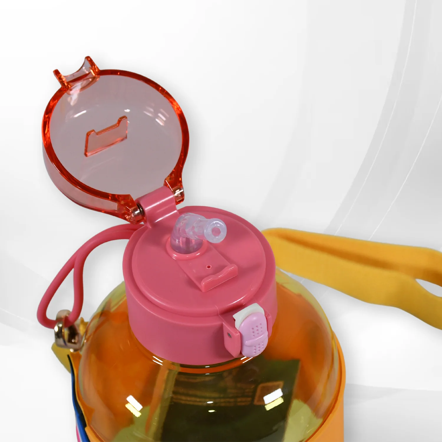 Cute Plastic Water Bottle with adjustable shoulder strap, Straw and Rubber Grip potable drinking cup Water Bottle For Kids | Water Bottle | Return Gift For Kids, Adults | School Water Bottle (1 Pc / 750 ML) - Image 7